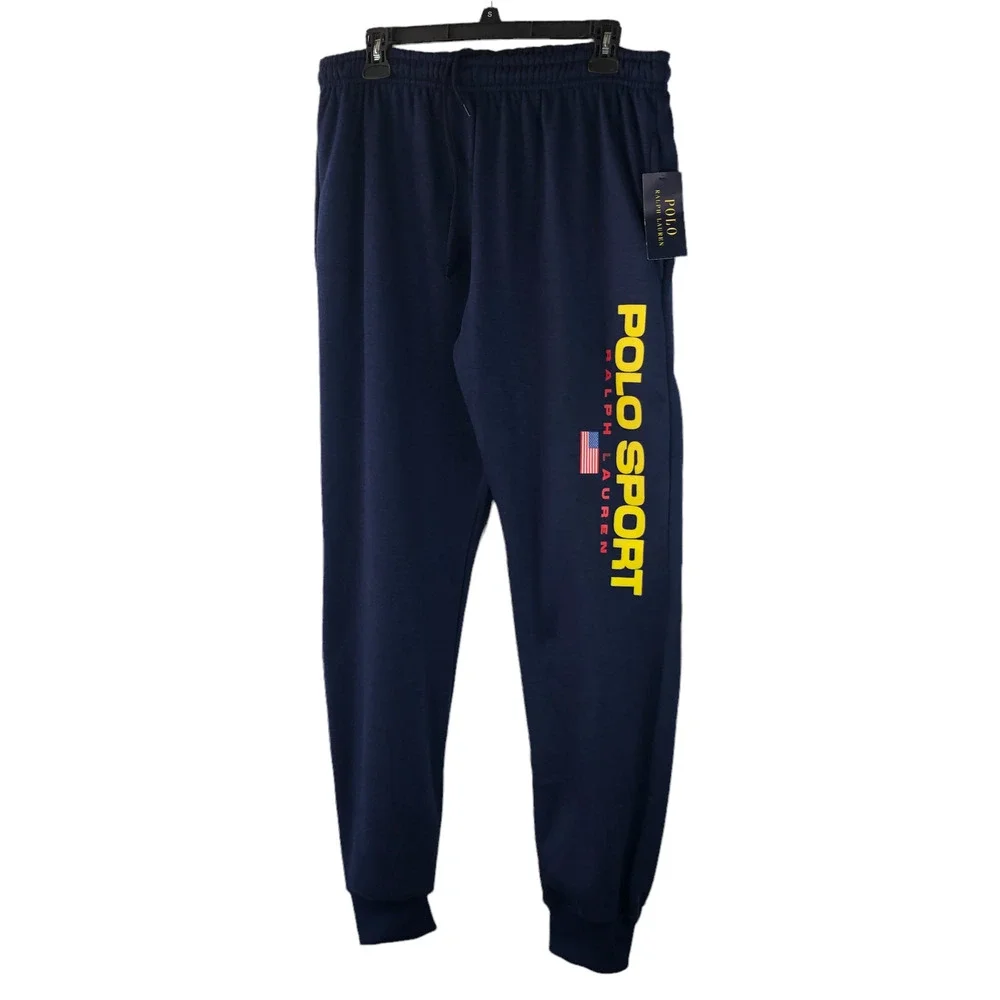 NWT Polo Ralph Lauren Polo Sport Big Logo Flag Fleece Jogger Pants Size Medium - Picture 7 of 7